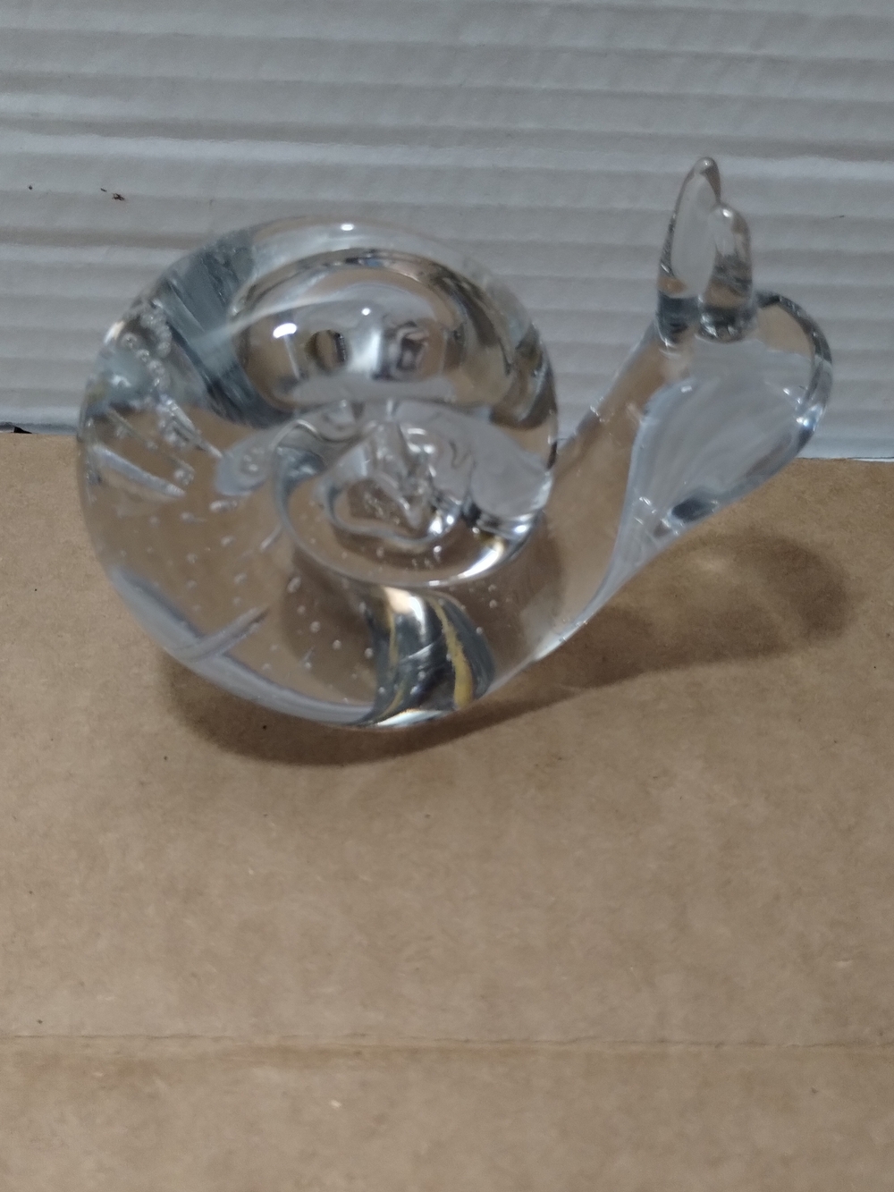 Vintage Crystal Art Glass Snail Figurine